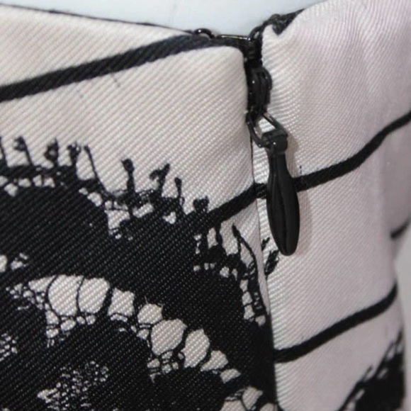 Tibi Strapless Silk & Wool Black Lace Print Mini Dress EUC - Picture 6 of 11